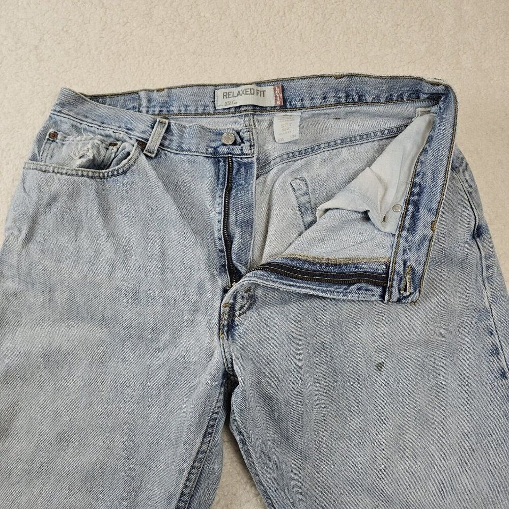 Levi's 550 Mens Jeans 38x34 Light Wash Relaxed Fit Straight Leg Y2K 100% Cotton - Picture 11 of 16